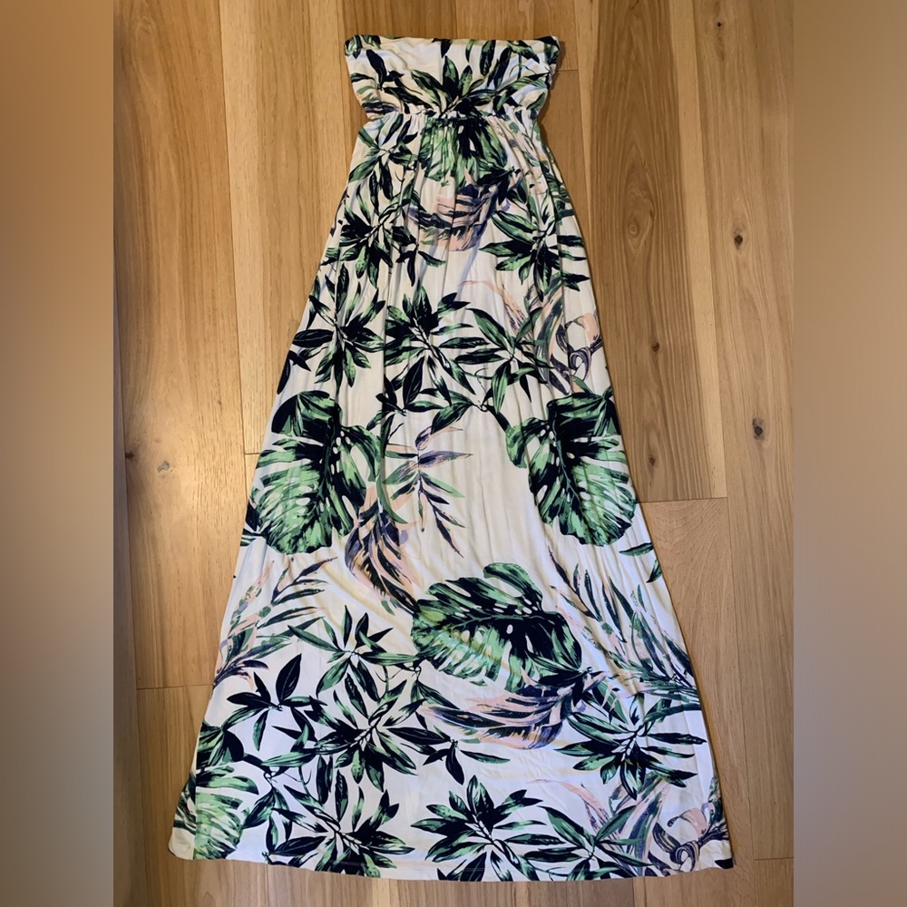 Floral / palm maxi dress